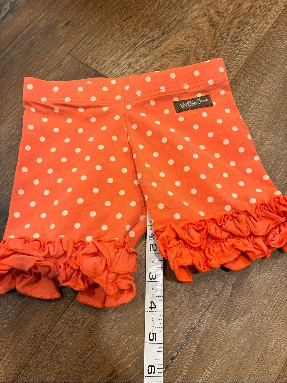 Matilda Jane Fearless Shortie Let’s Go Together Orange Ruffle Shorts Summer 4T